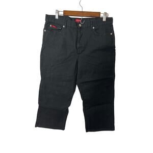 Chaps black jeans denim pants women's 10 cropped  rigid heavy fashionable